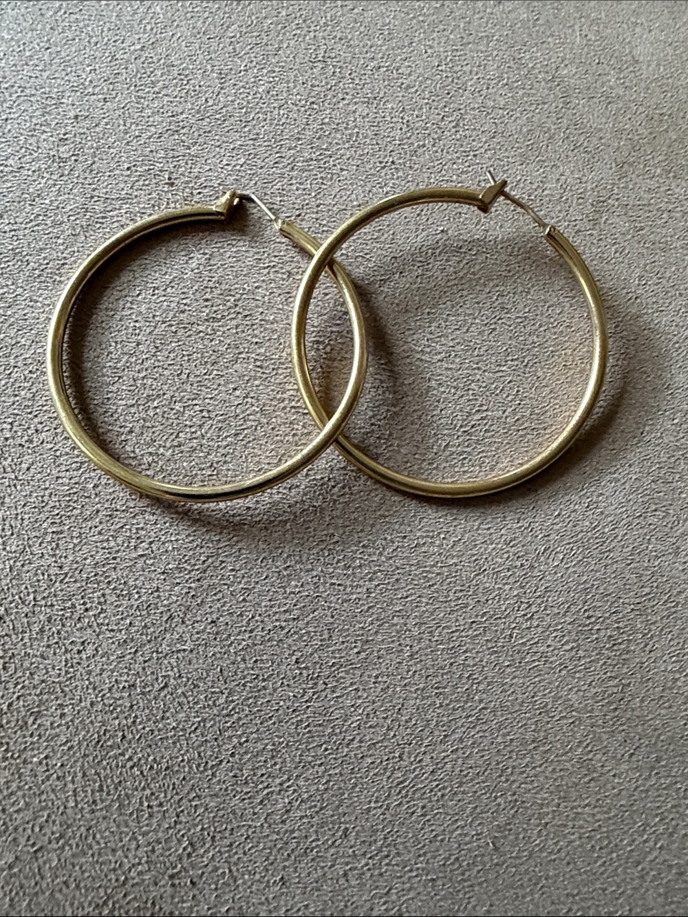 Gold Tone Hoop Earrings - 1.5” Diameter